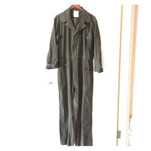 Vintage Olive Green Military Flight Suit, XS